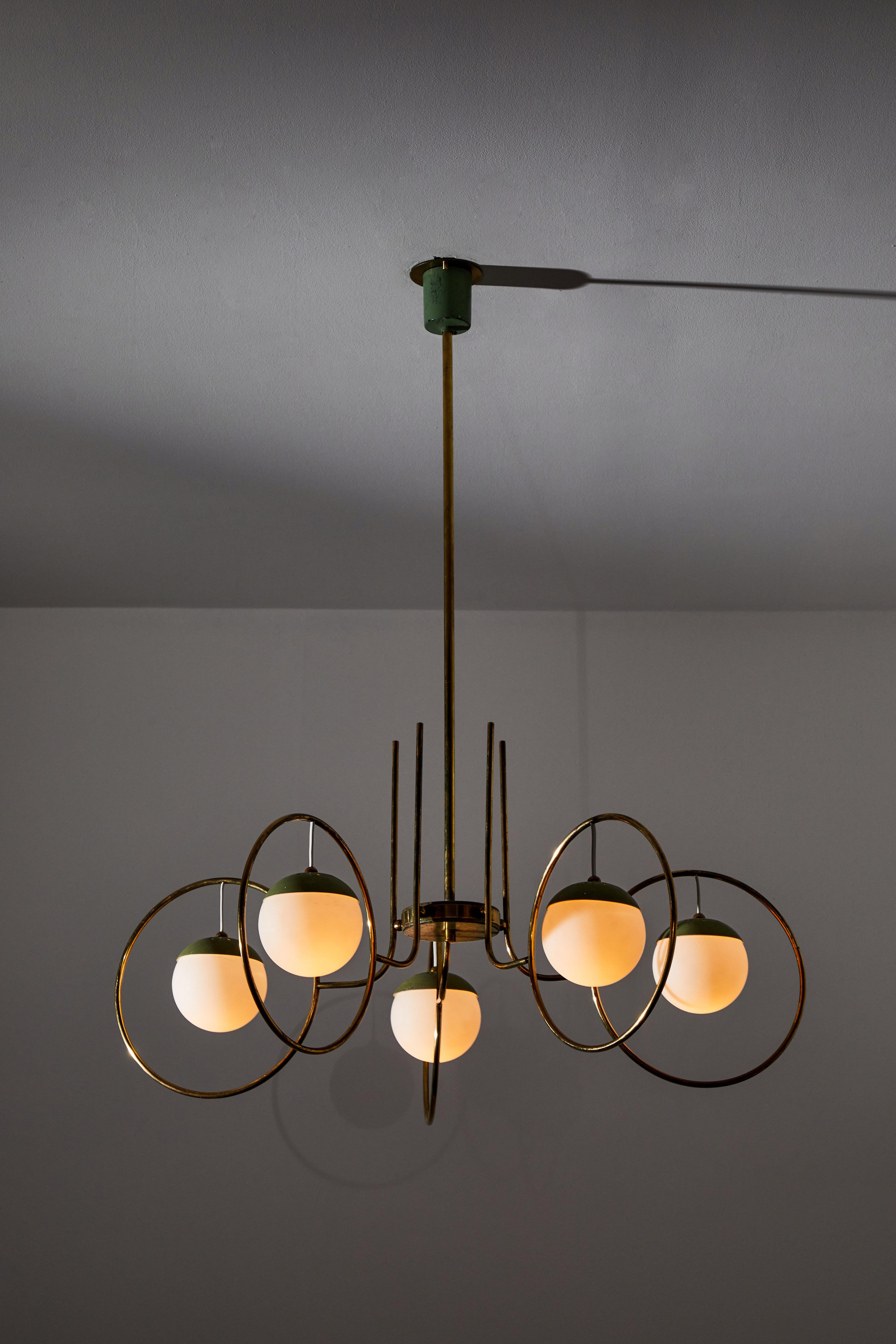 Mid-Century Modern Chandelier attributed to Stilnovo, circa 1950