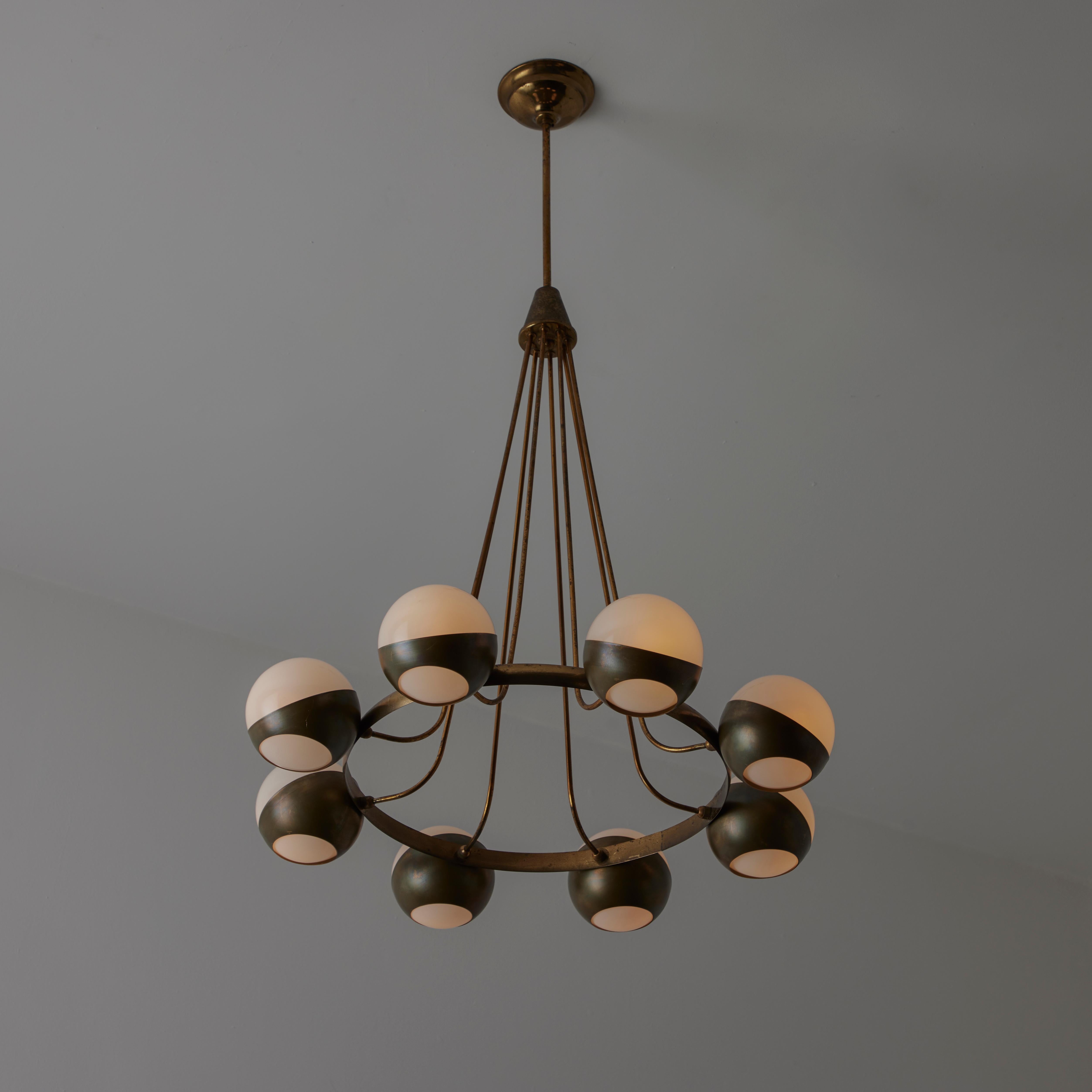 Patinated Chandelier by Stilnovo For Sale