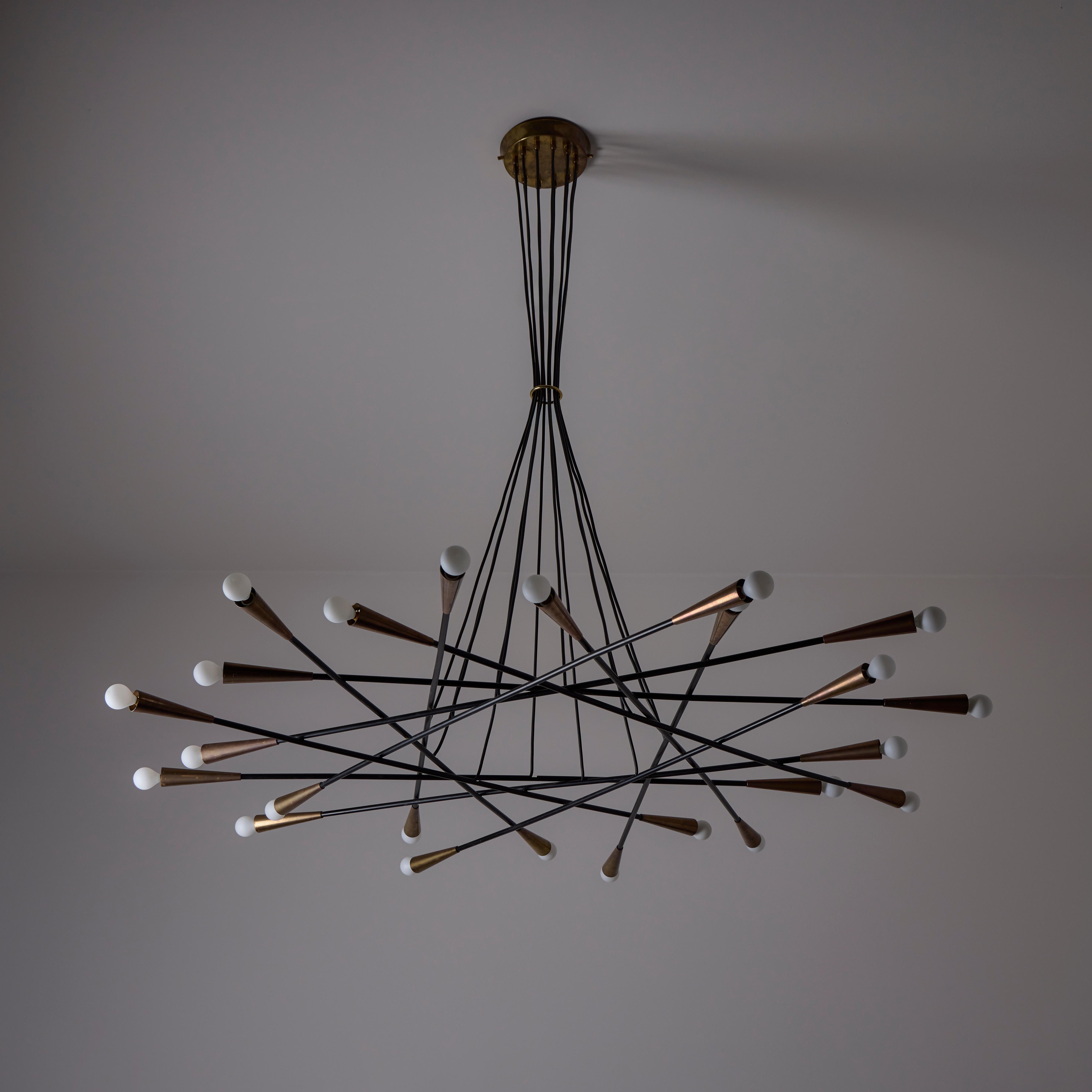 Enameled Chandelier by Stilnovo For Sale