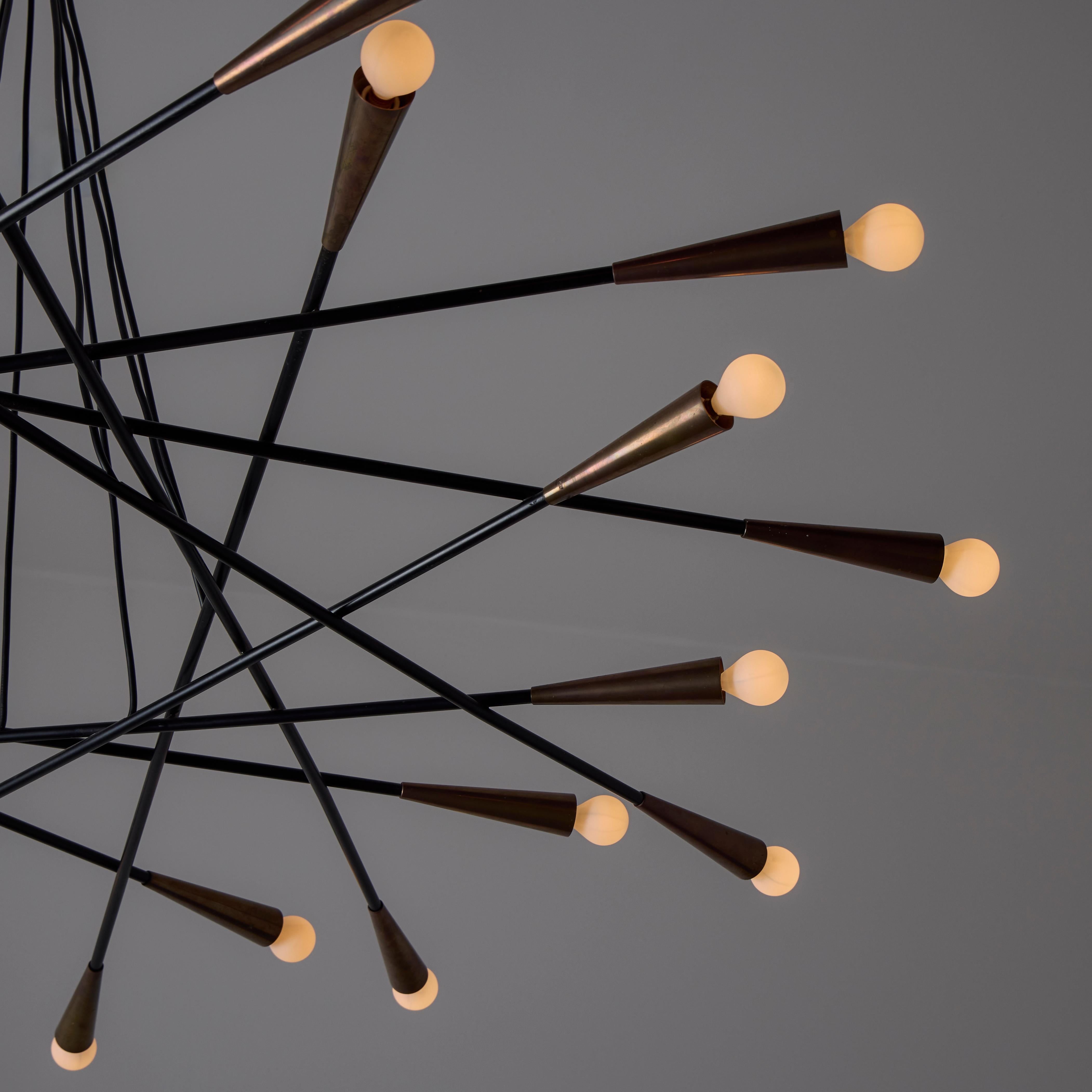 Brass Chandelier by Stilnovo For Sale