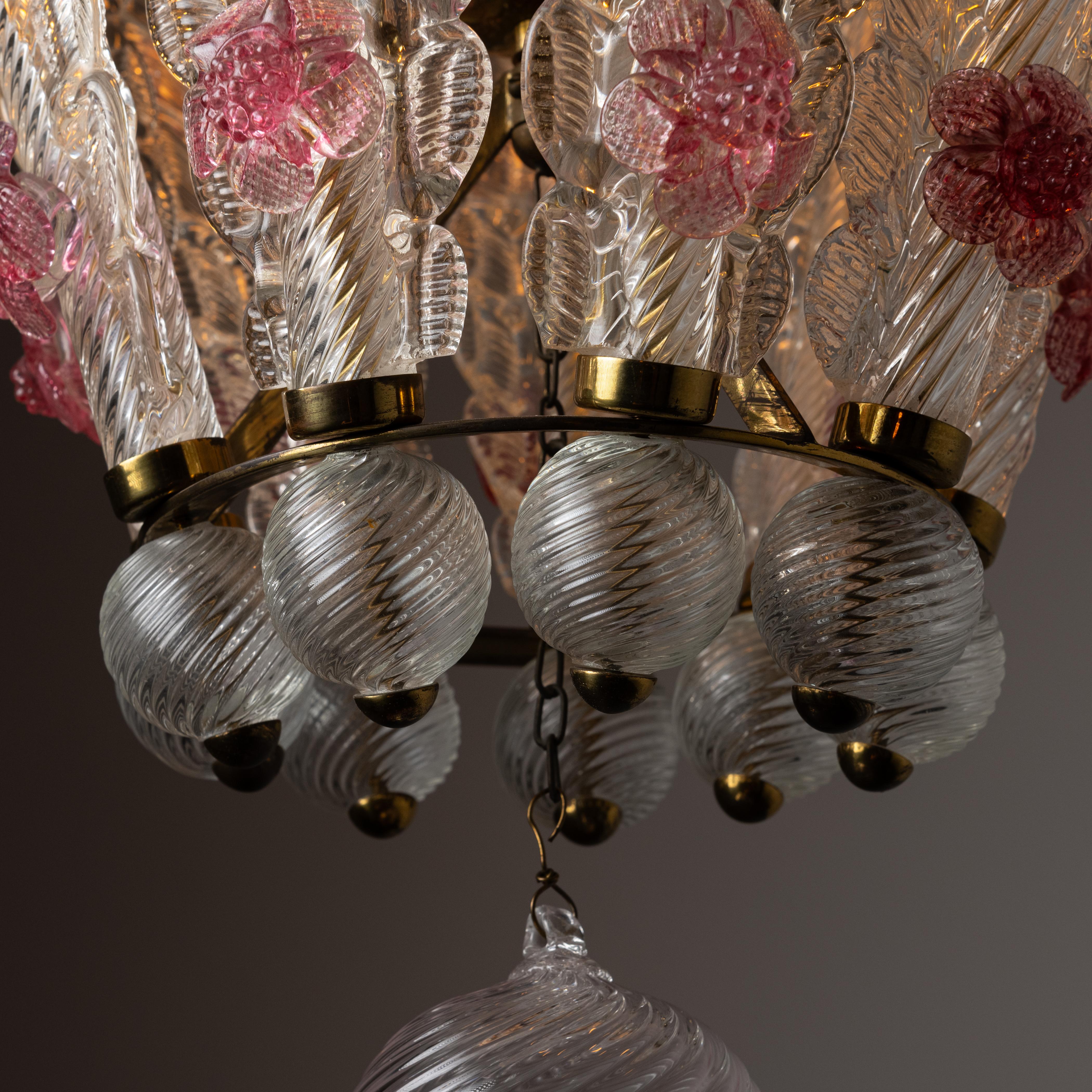 Mid-20th Century Chandelier by Tomaso Buzzi for Venini  For Sale