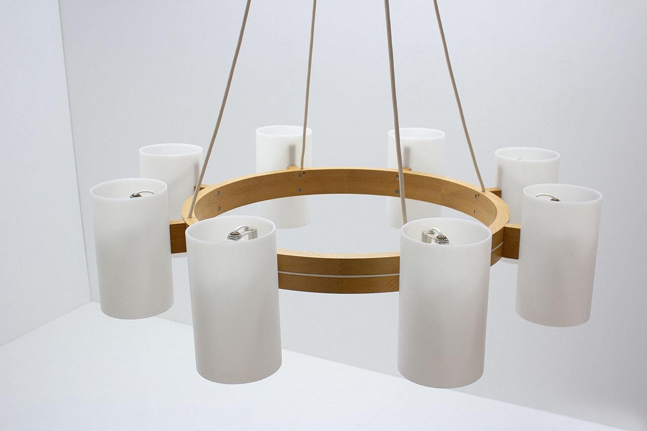 Scandinavian Modern Chandelier by Uno & Östen Kristiansson for Luxus, 1960s For Sale