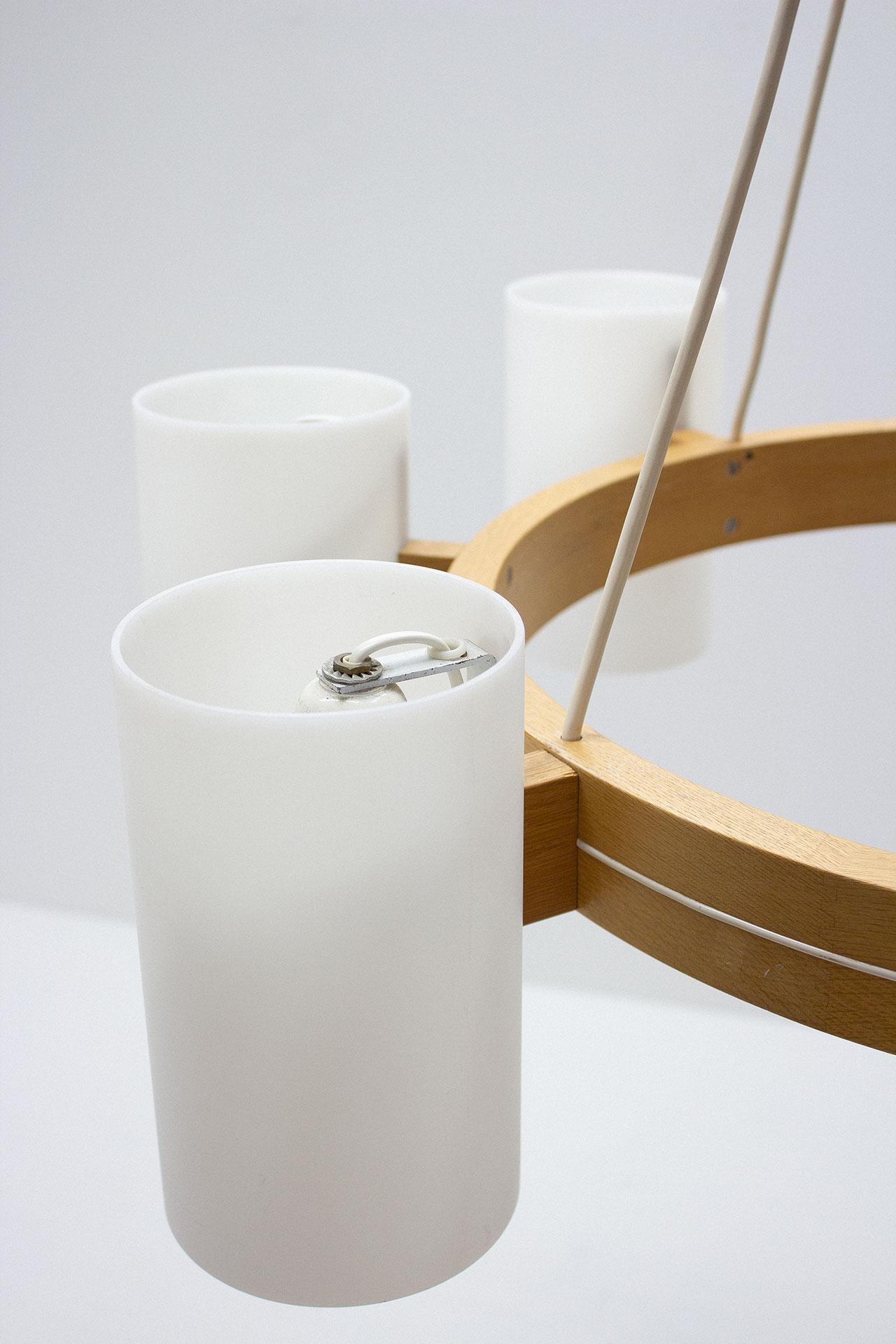 Chandelier by Uno & Östen Kristiansson for Luxus, 1960s In Good Condition For Sale In Stockholm, Stockholms län