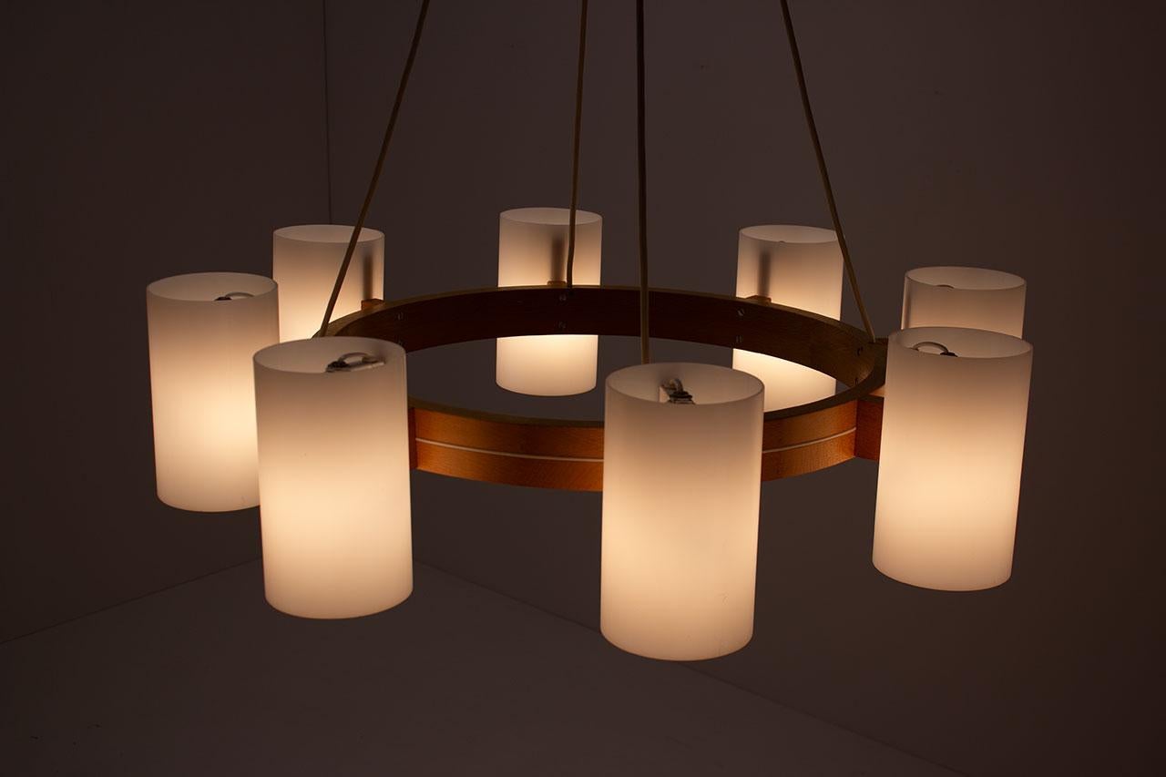 Chandelier by Uno & Östen Kristiansson for Luxus, 1960s For Sale 1