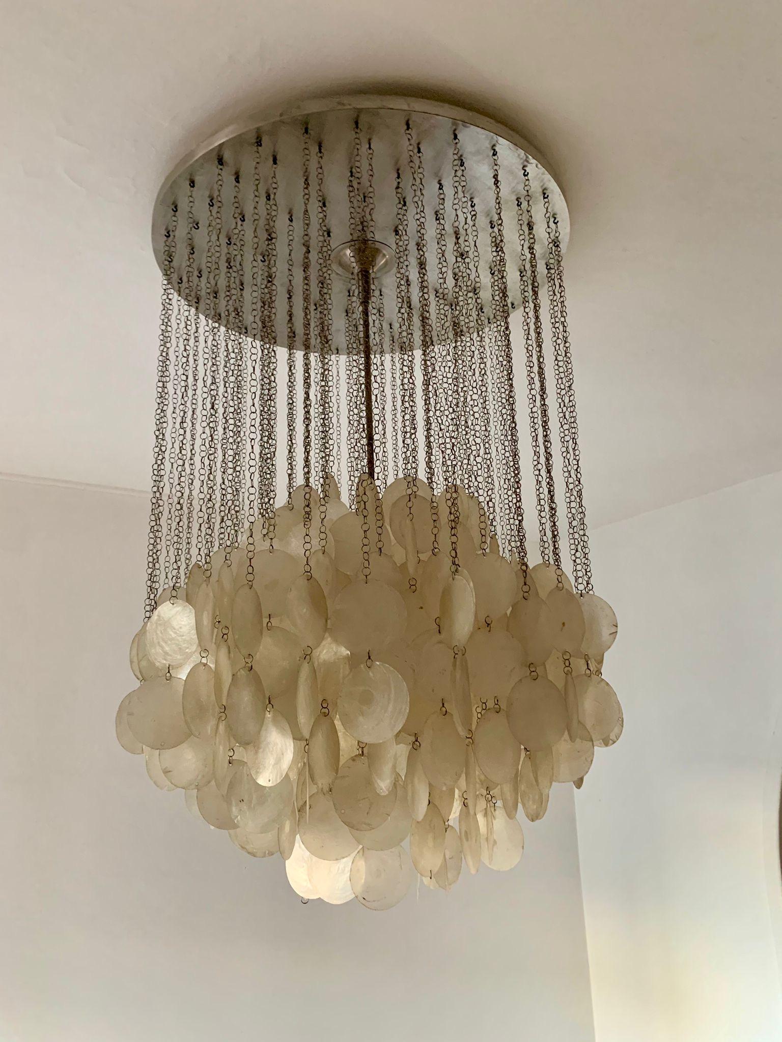 Mid-20th Century Chandelier by Verner Panton manufactured by J. Luber, denmark,  1960s  For Sale
