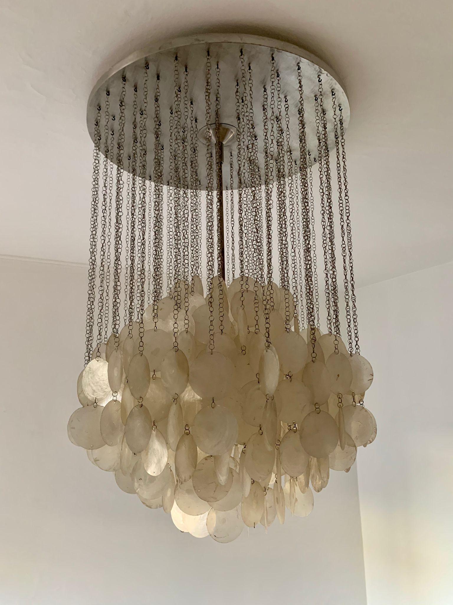 Chandelier by Verner Panton manufactured by J. Luber, denmark,  1960s  For Sale 1