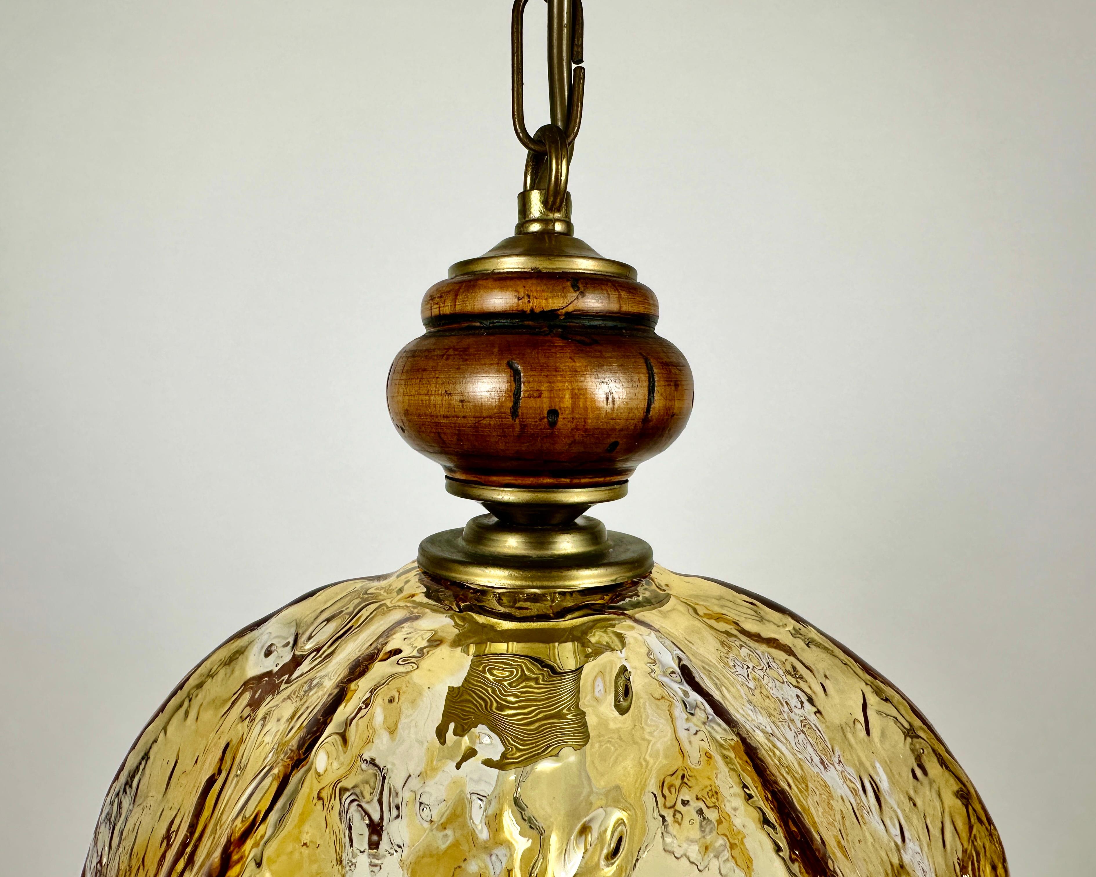 Late 20th Century Chandelier Carlo Nason Mazzega Murano Glass Suspension Chandelier, Italy, 70s For Sale