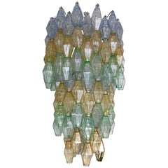 Lustre Carlo Scarpa Venini Verre polyédrique de Murano:: Italie:: années 1960