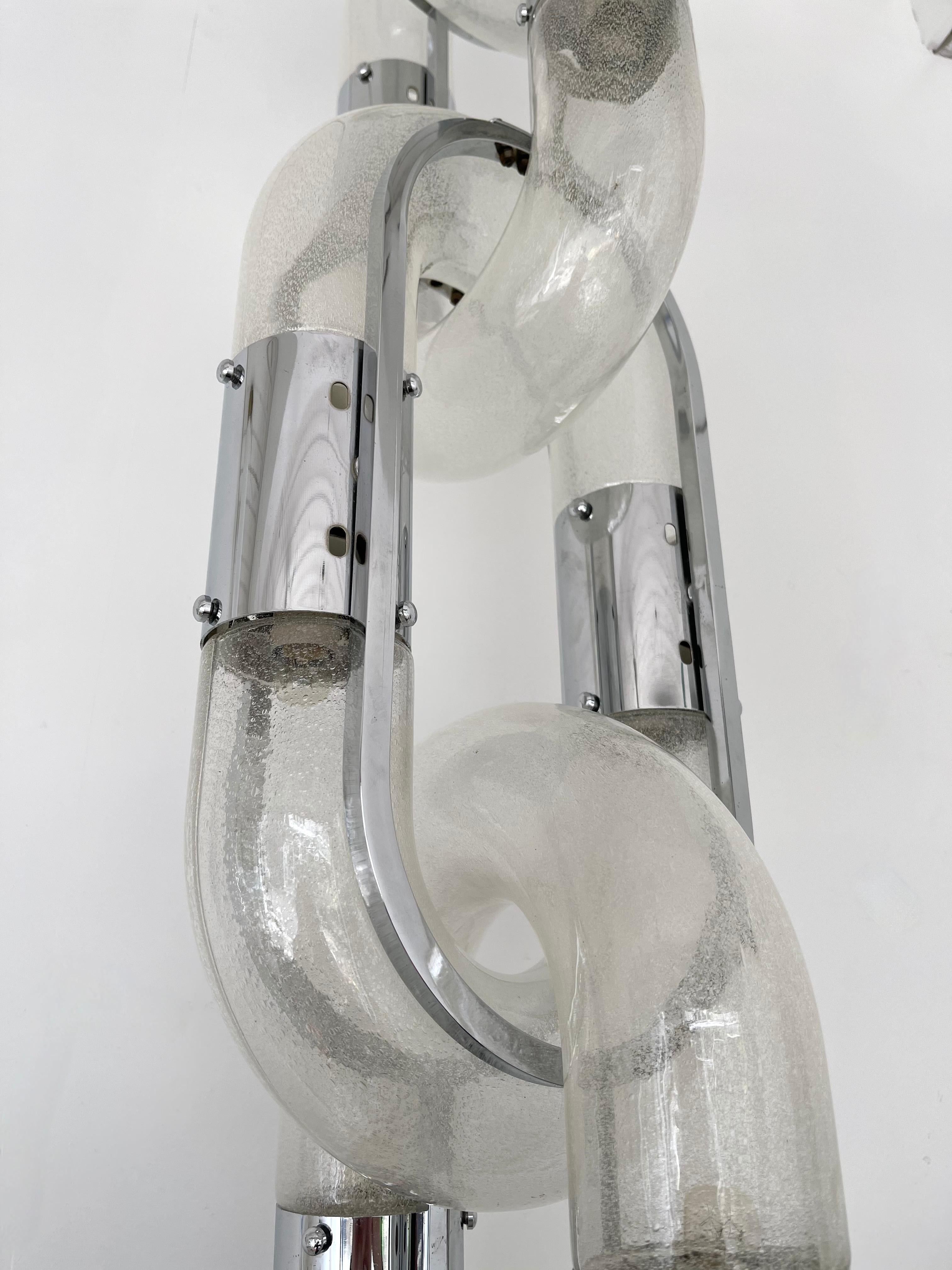 Chandelier Chain Murano Glass Metal by Aldo Nason for Mazzega, Italy, 1970s 4