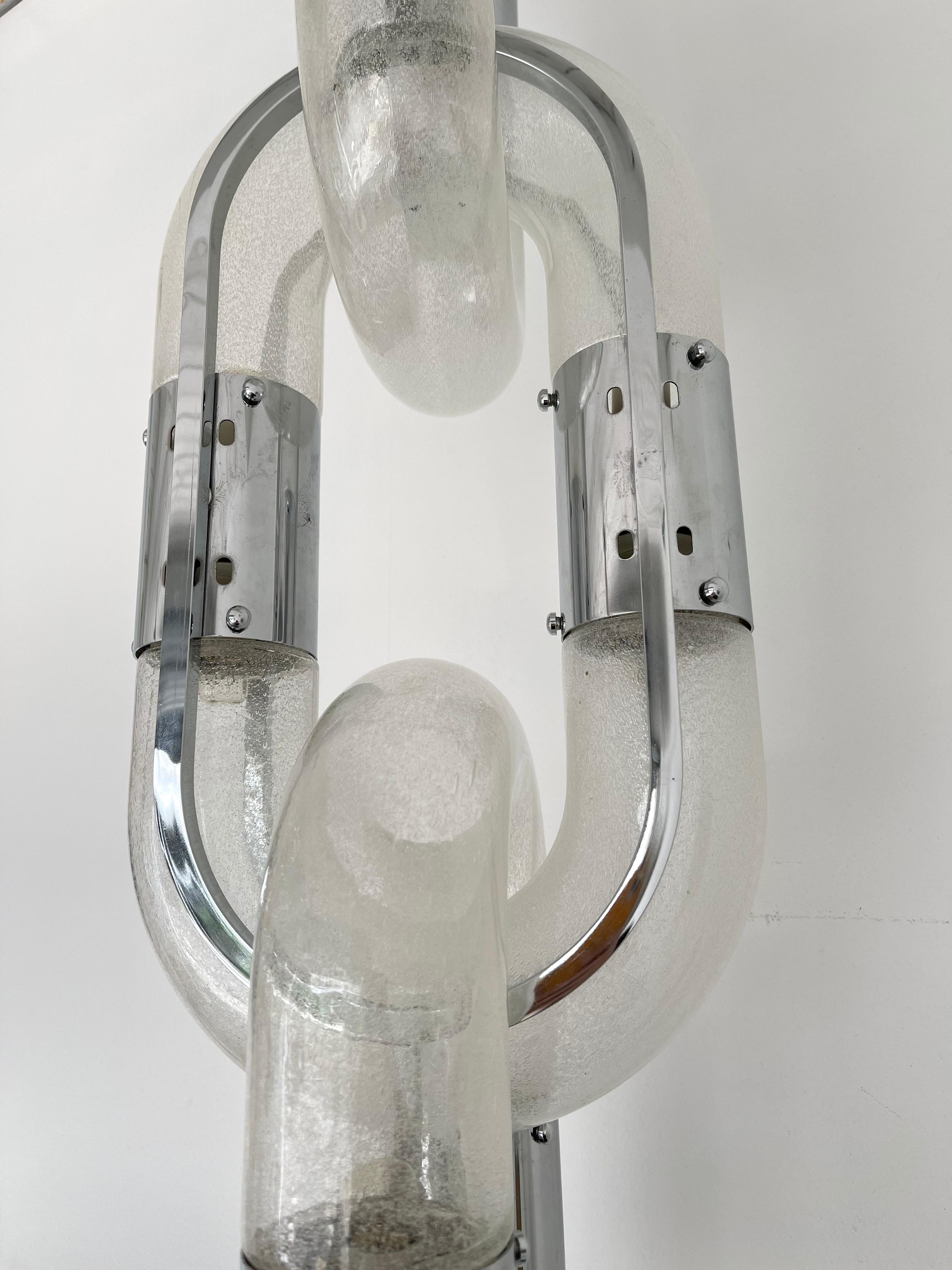 Chandelier Chain Murano Glass Metal by Aldo Nason for Mazzega, Italy, 1970s 1