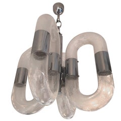 Chandelier Chain Ring Glass by Aldo Nason for Mazzega Murano, Italy, 1970s