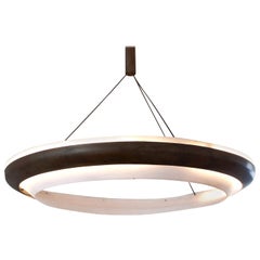Chandelier, Chemical Blackened Iron, Polycarbonate, Led Light, 21st Ctry