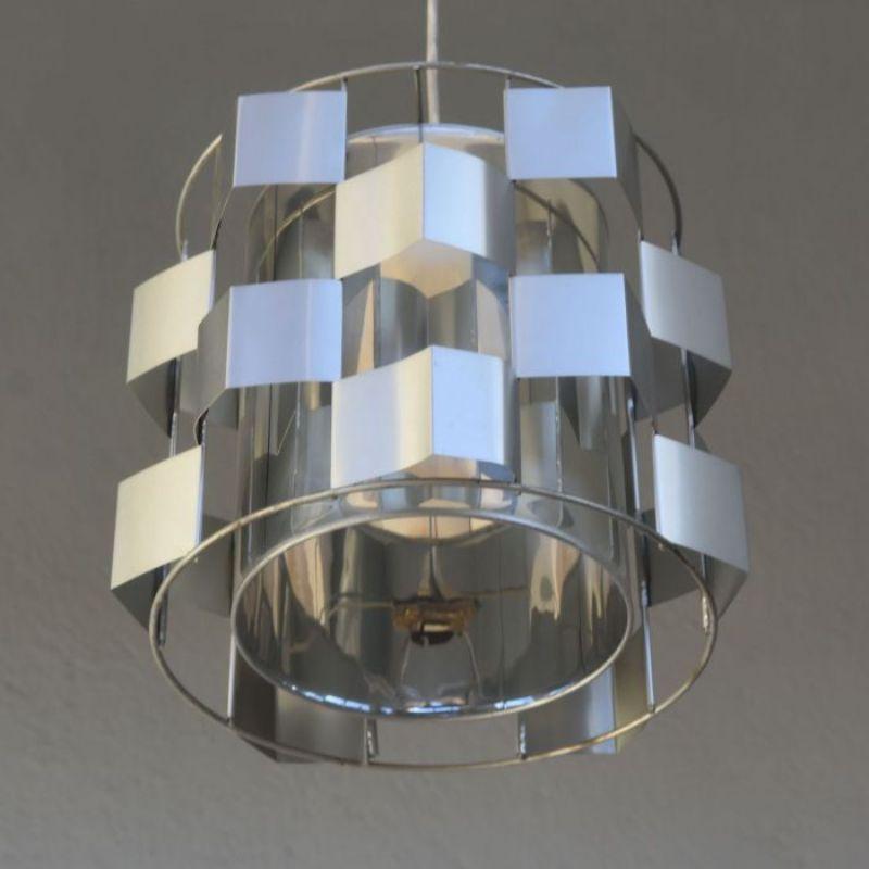 20th Century Chandelier Chrome Metal Plates Years For Sale