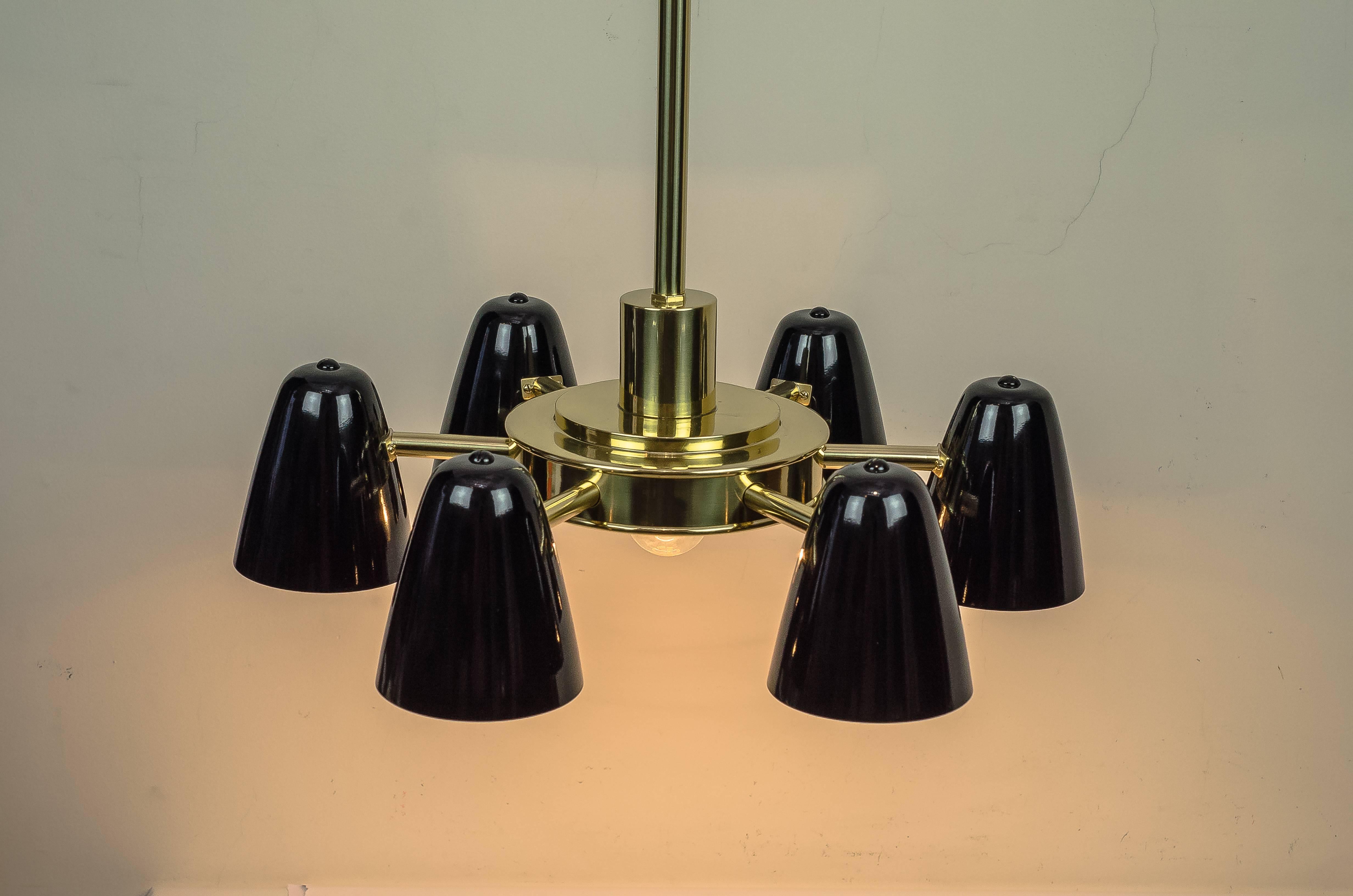 Lacquered Chandelier circa 1958 Stilnovo Style For Sale