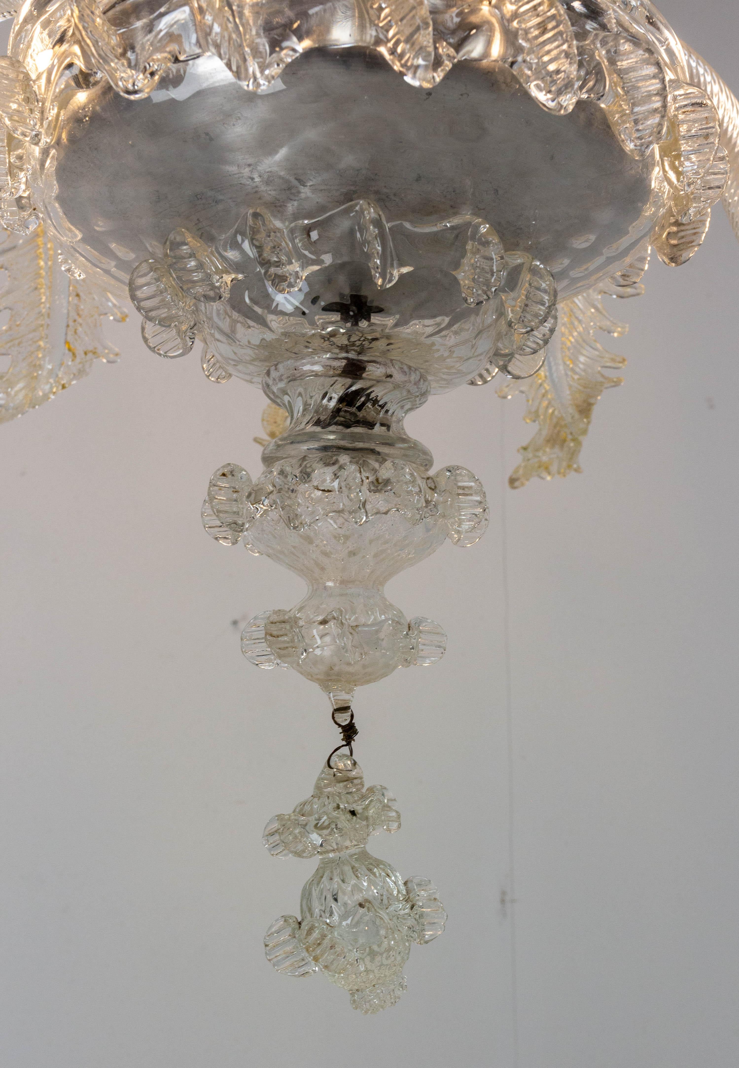 Crystal Chandelier Classical Ceiling Pendant Murano, Lustre Midcentury 1960, Italy