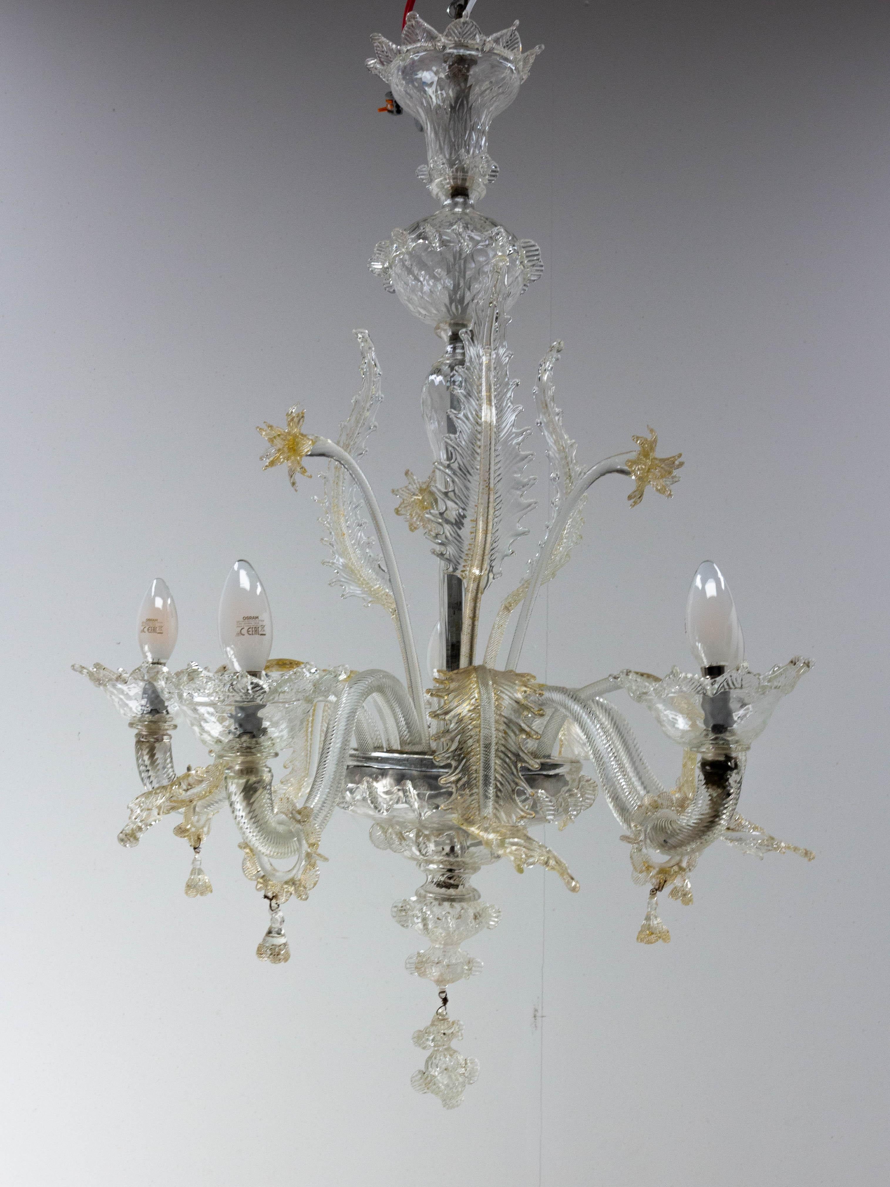 Mid-Century Modern Chandelier Classical Ceiling Pendant Murano, Lustre Midcentury 1960, Italy