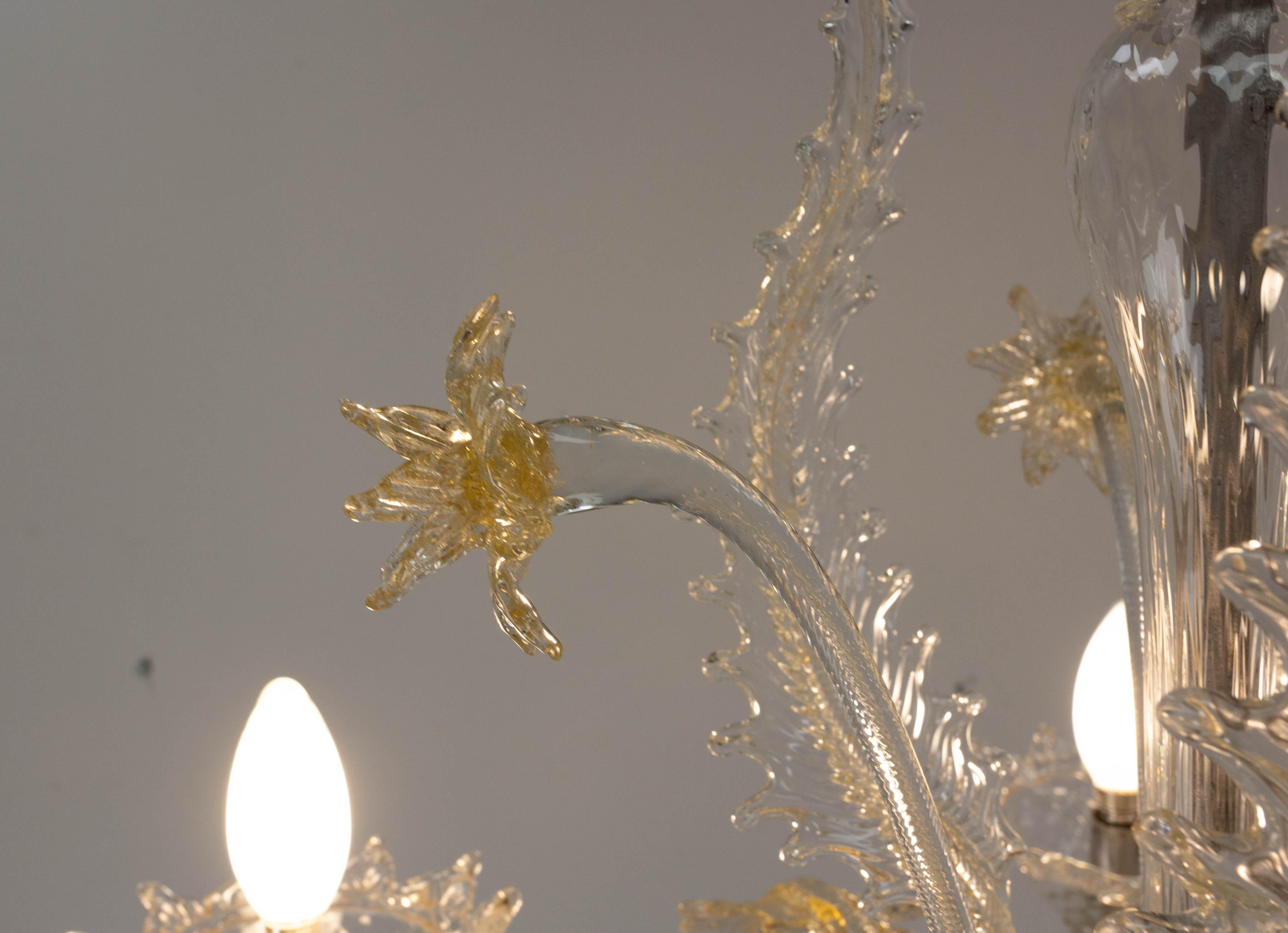 Chandelier Classical Ceiling Pendant Murano, Lustre Midcentury 1960, Italy In Good Condition In Labrit, Landes