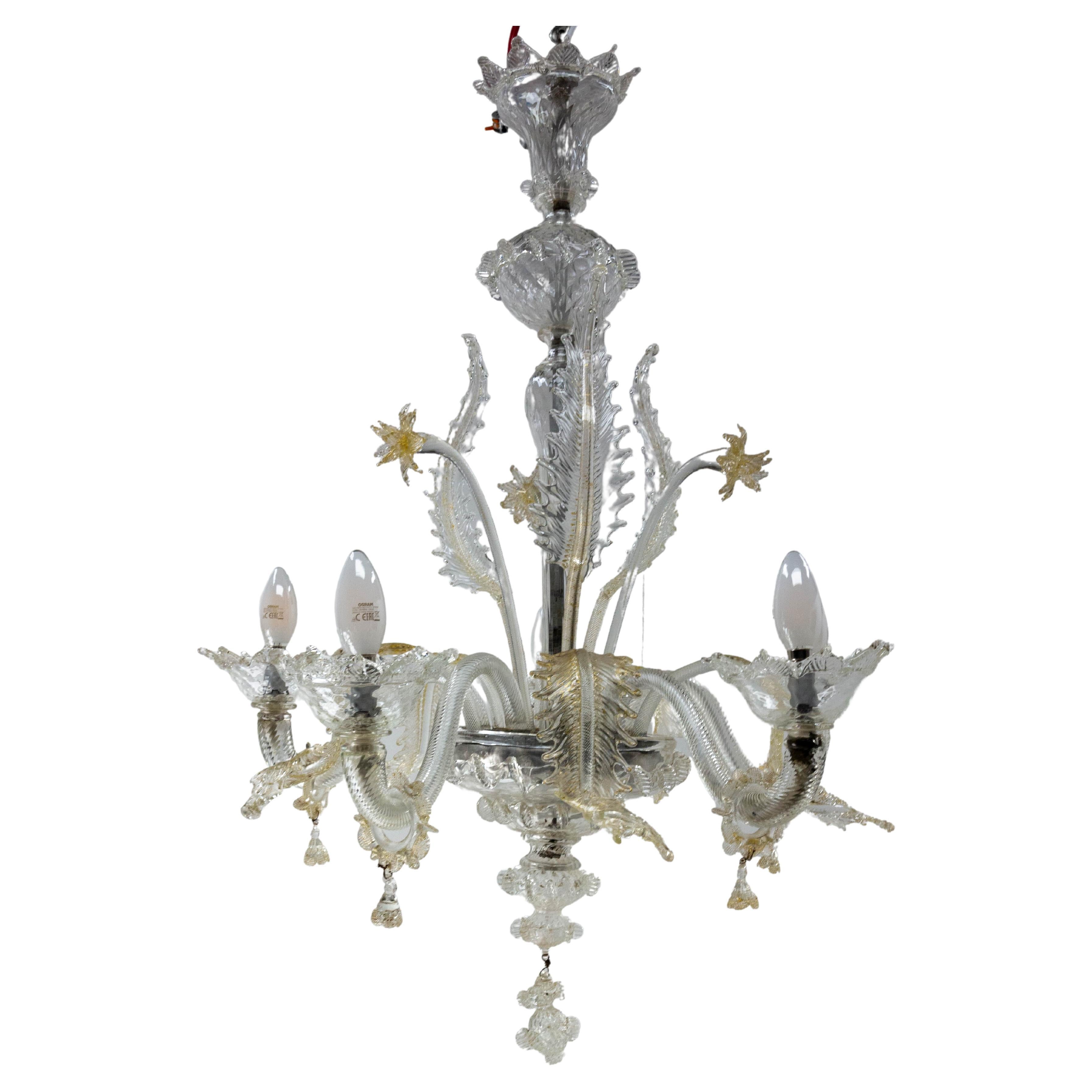 Chandelier Classical Ceiling Pendant Murano, Lustre Midcentury 1960, Italy