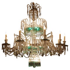 Chandelier Crystal Attributed to the Granja Manufacture, Spain, Circa 1900