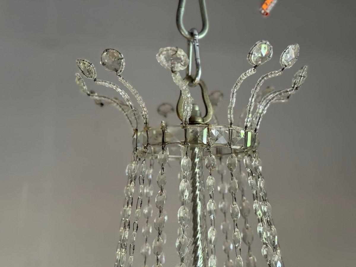 Chandelier, Cut Crystal Navette Tassels, Circa 1800, Height 170cm For Sale 3