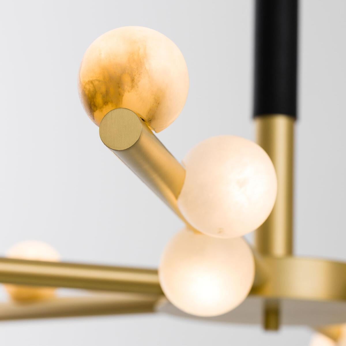 Demetra Brushed Brass Chandelier by Alabastro Italiano In New Condition For Sale In Geneve, CH