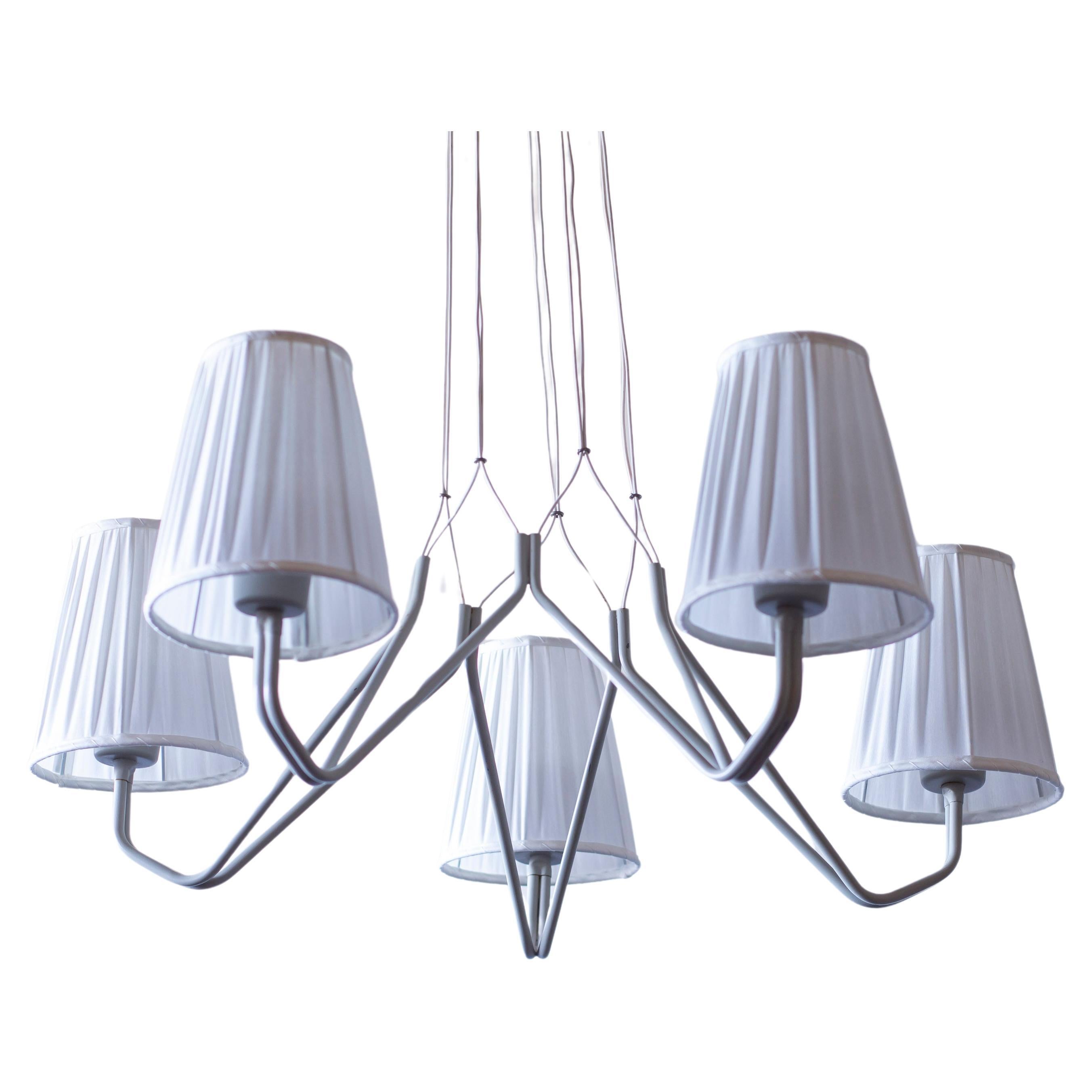 Chandelier designed by Hans Bergström. Produced by Ateljé Lyktan, Sweden, 1940s For Sale