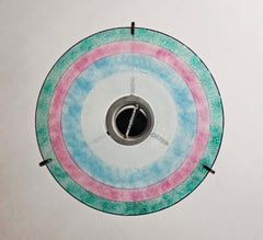 Chandelier designed in style of Memphis Group, inspired by the Rings of Saturn