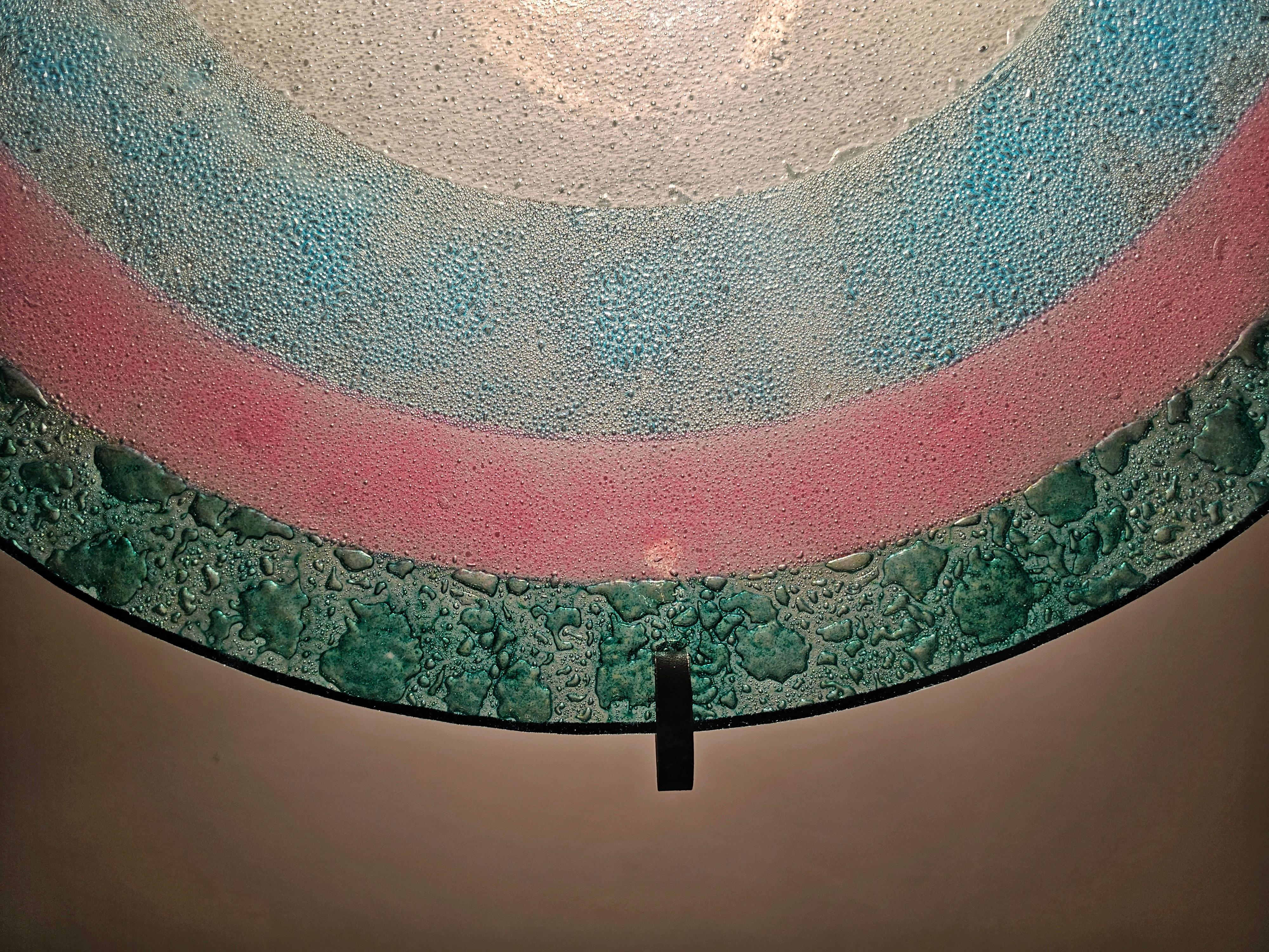 Late 20th Century Chandelier designed in style of Memphis Group, inspired by the Rings of Saturn For Sale