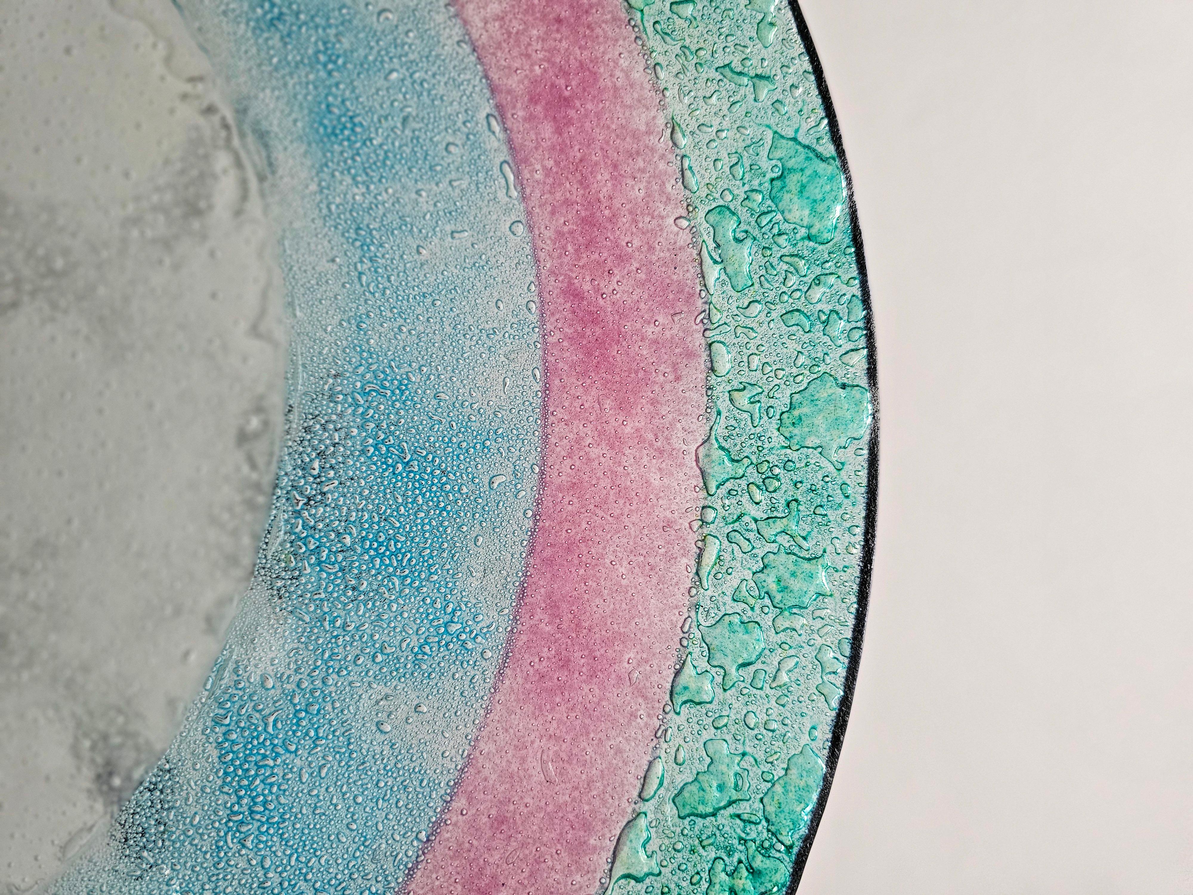 Metal Chandelier designed in style of Memphis Group, inspired by the Rings of Saturn For Sale