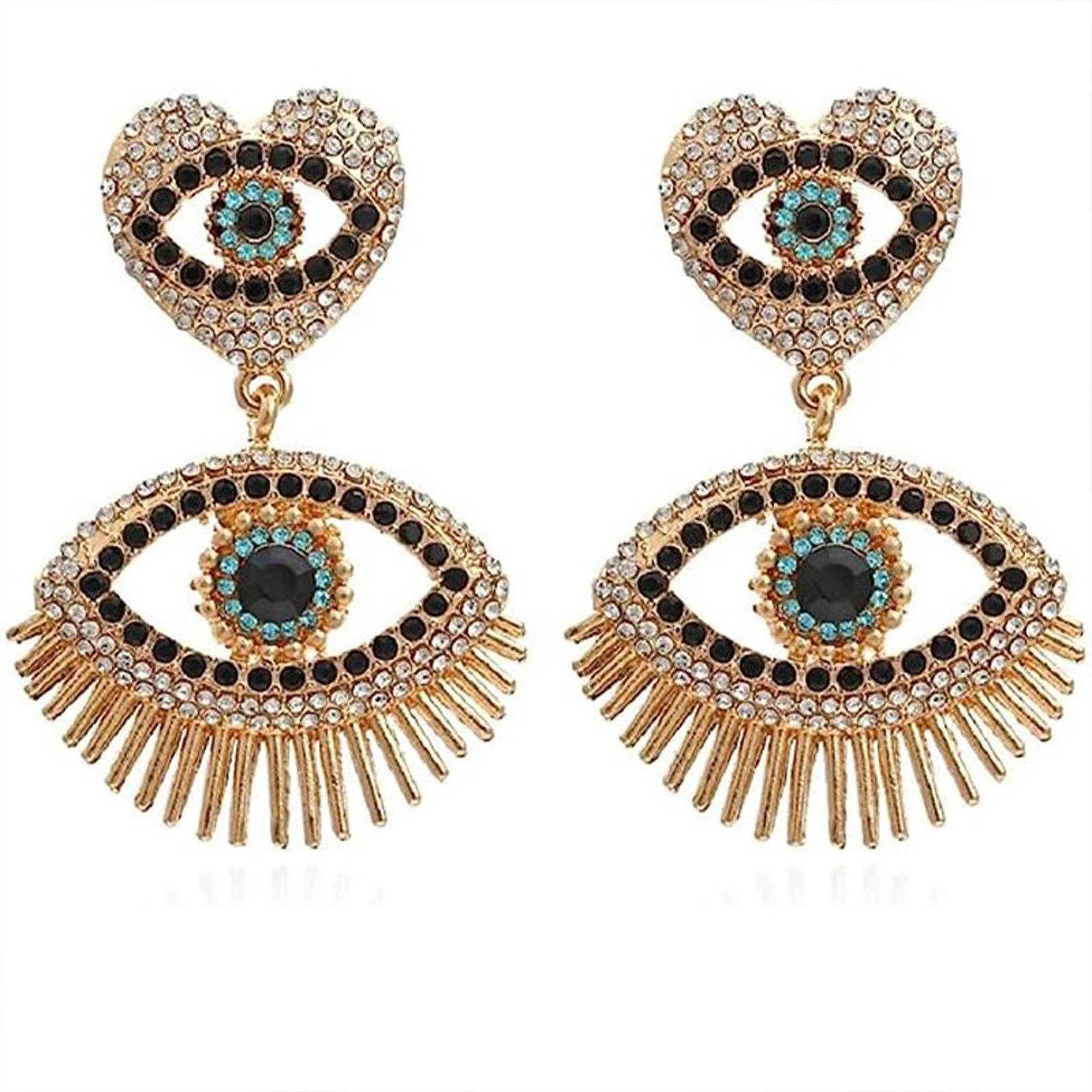 Orecchini a goccia con diamante Chandelier in oro giallo 14K