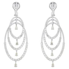 Chandelier Diamond 18K White Gold Statement Earrings