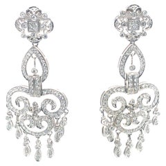 Boucles d'oreilles lustre 4ctw en or blanc 14k