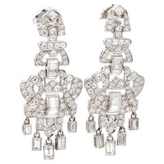 Pendientes araña de diamantes y platino