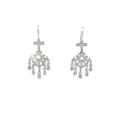 Chandelier Diamond Dangle Earrings in 18K White Gold