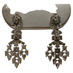 Chandelier diamond earrings 18KT gold queen style earrings