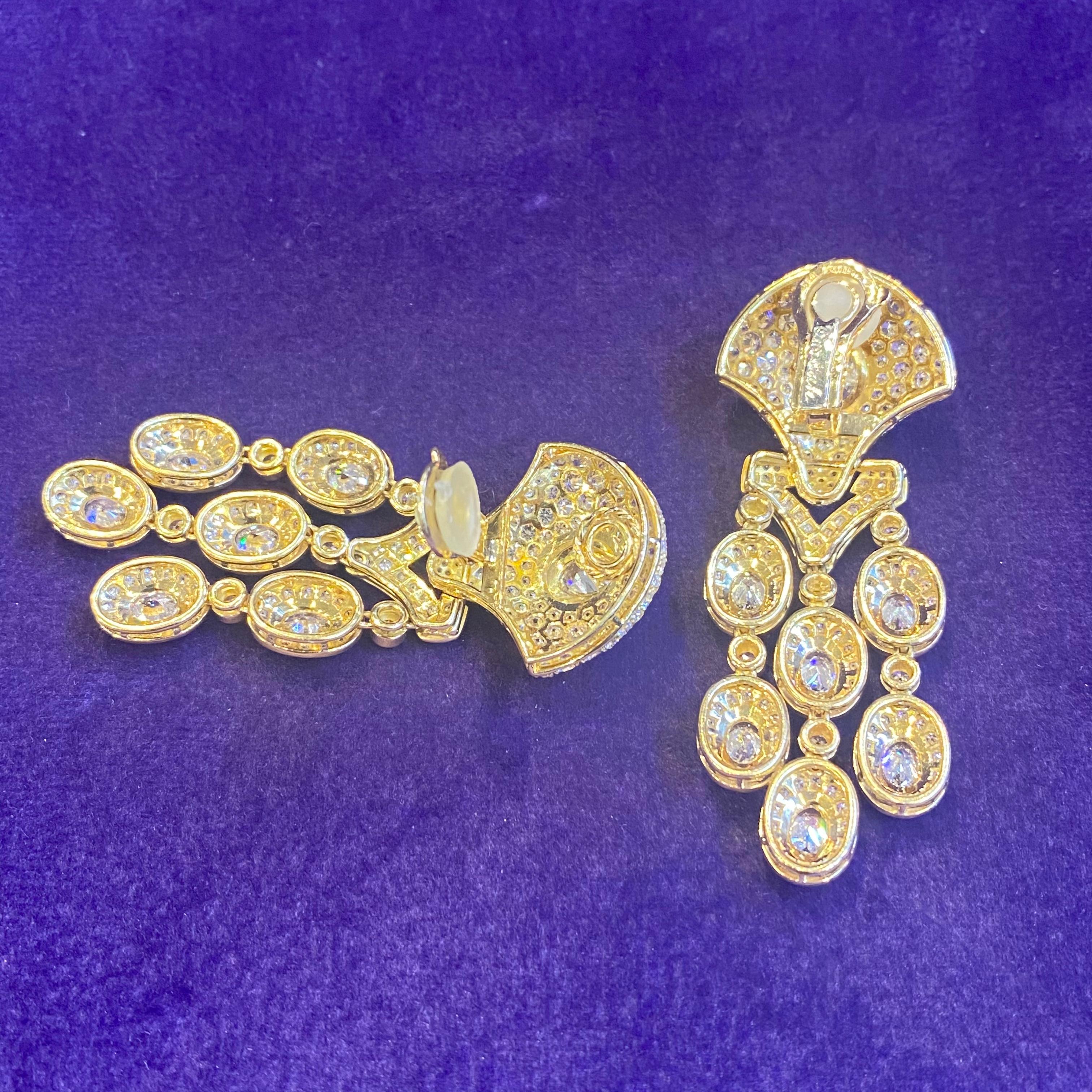 Chandelier Diamond Earrings by Tabbah In Excellent Condition For Sale In New York, NY