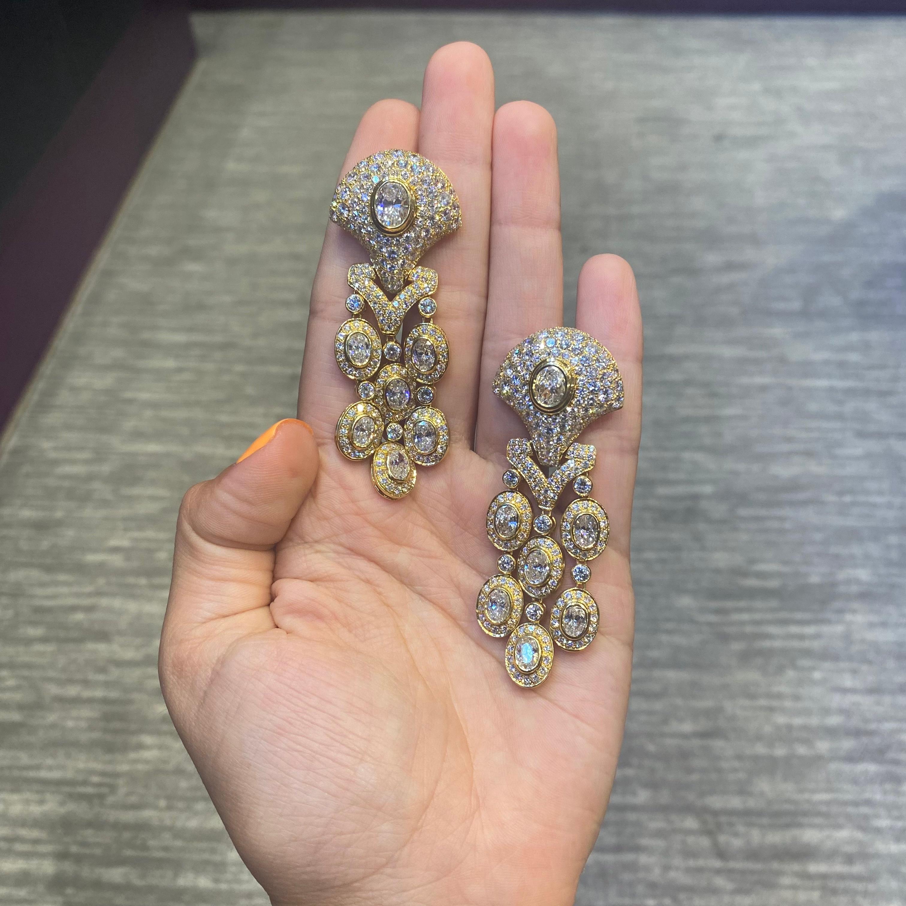 Chandelier Diamond Earrings by Tabbah For Sale 2