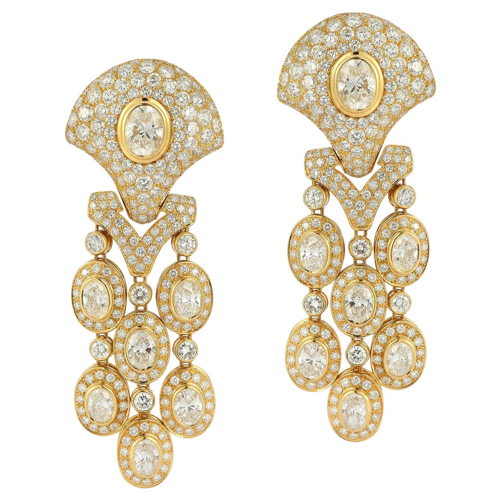 Chandelier Diamond Earrings by Tabbah For Sale