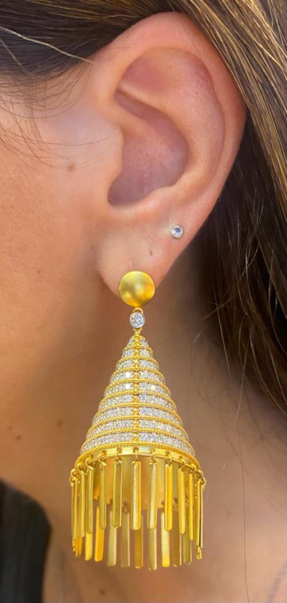 cone shaped gold earrings