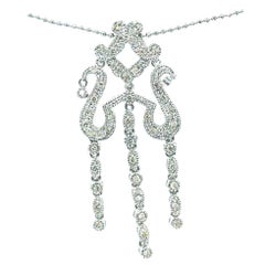 Chandelier, Collier de diamants Longueur 1.50", Or 14Kt