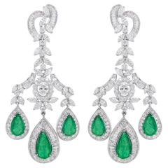 Wichtige Smaragd- und Diamant-Chandelier-Ohrringe 17,89 Karat 18K Gold