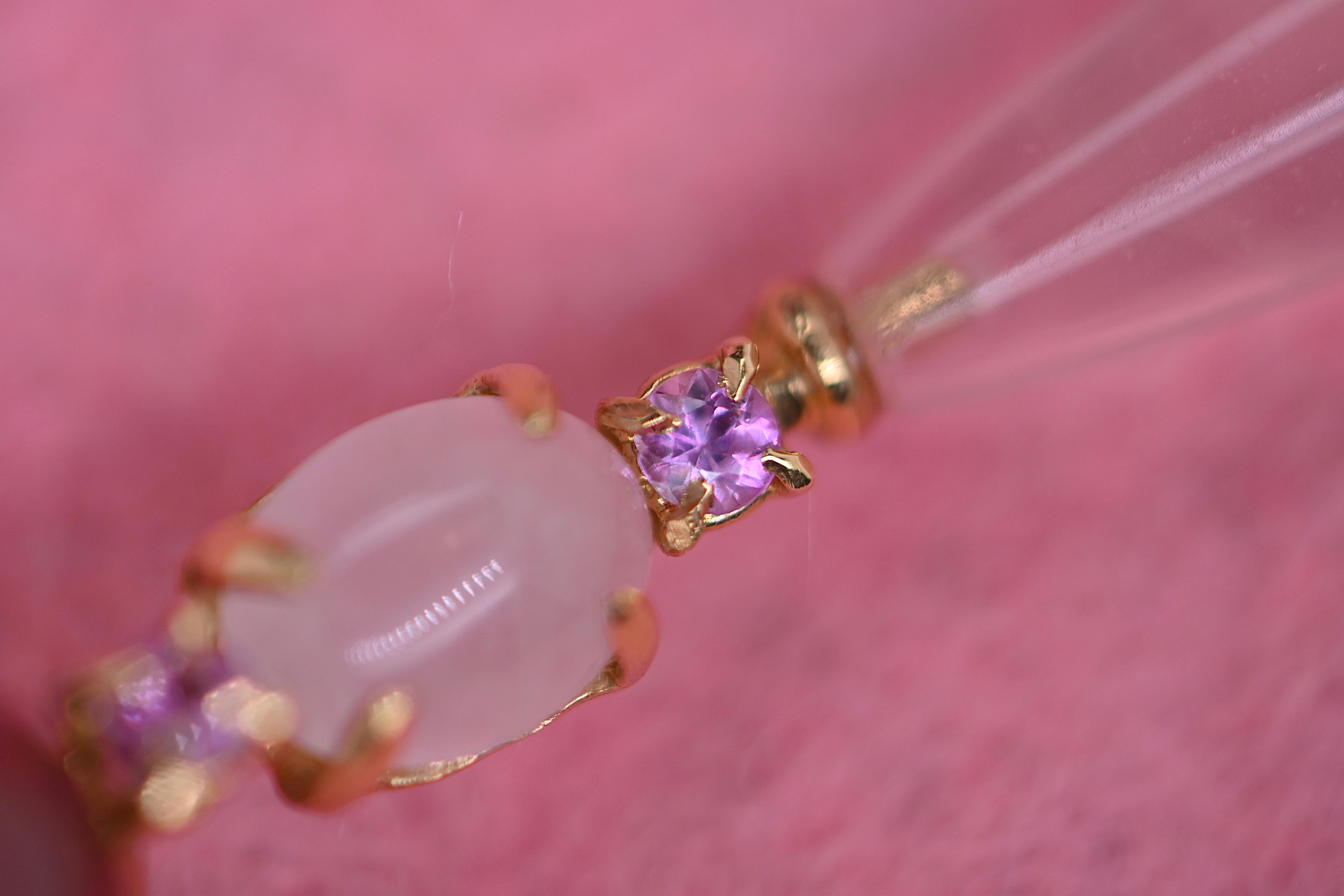 rose quartz chandelier earrings