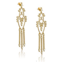 Chandelier Earrings in 18 Karat Yellow Gold with Diamonds