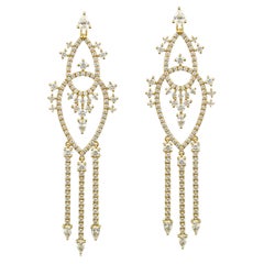 Pendientes Araña en Oro Amarillo de 18 Kilates con Diamantes