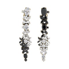 Chandelier earrings with black and white optical zircons from IOSSELLIANI