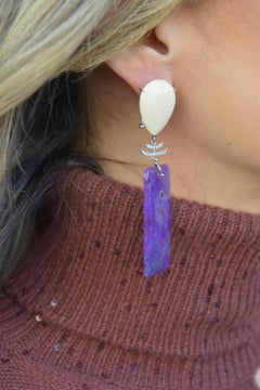 Chandelier earrings with diamonds and rare materials