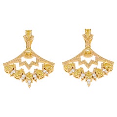 Chandelier Earrings with Fancy Yellow Diamonds