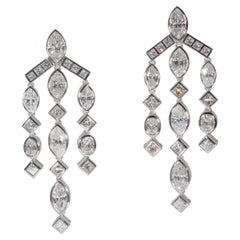 Chandelier Earrings with Mixed Shape Diamonds. D7.88ct.t.w.