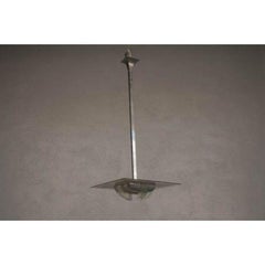 Lustre en verre gravé et chrome 1940 Roger Caillat pour Soubrier
