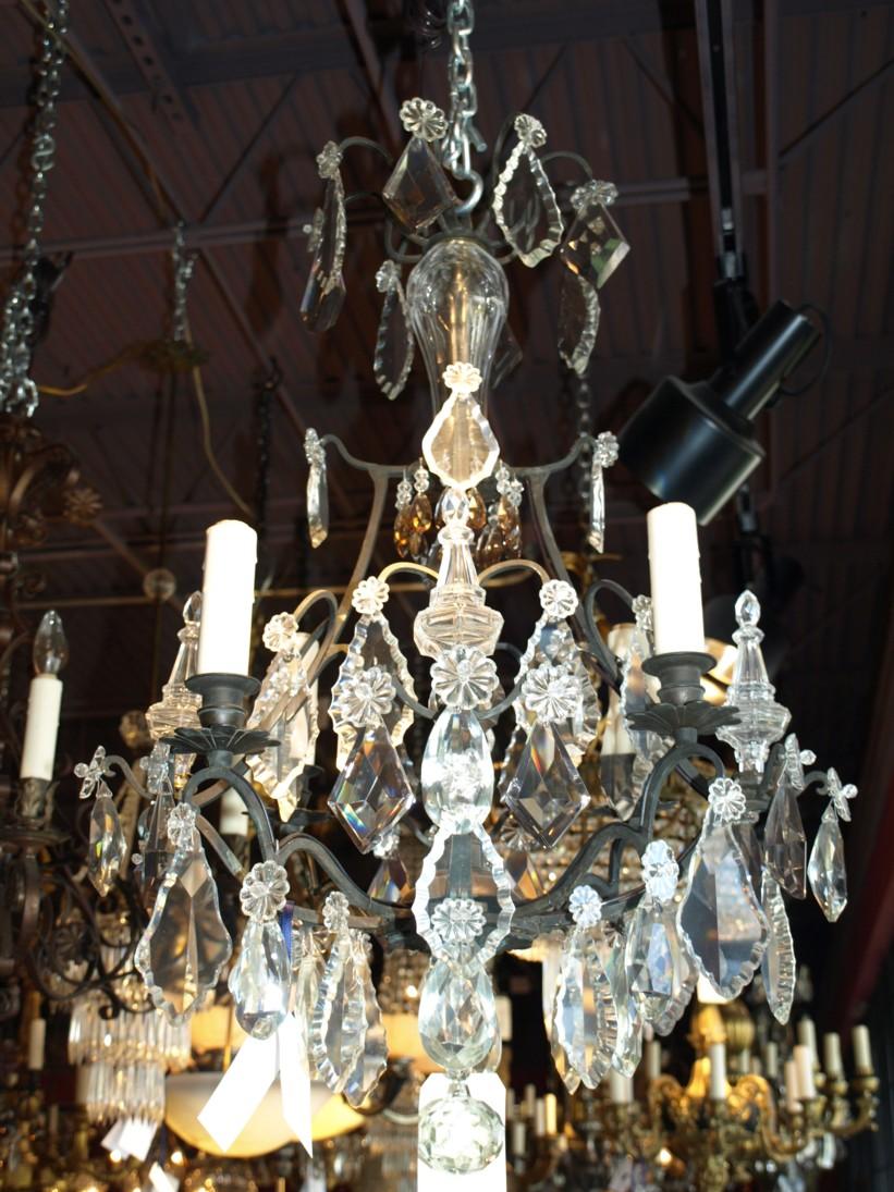 A very fine bronze and crystal Louis XV style 